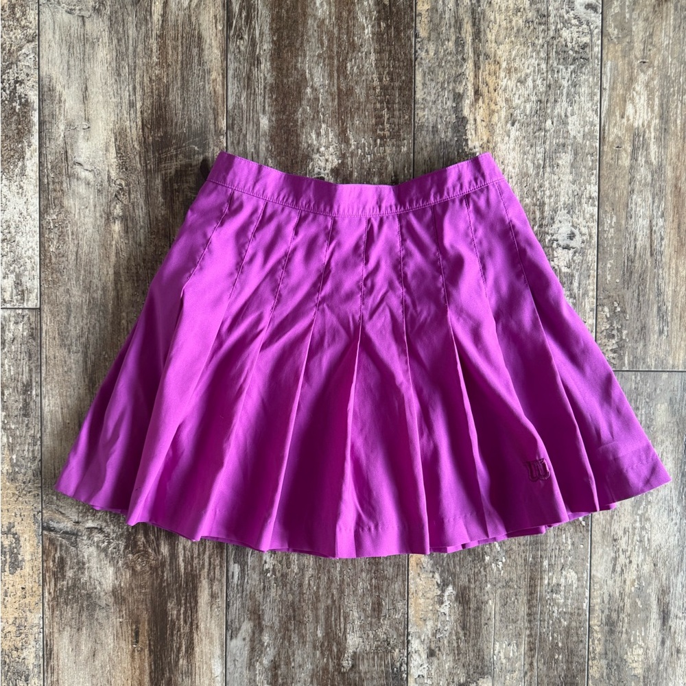 Vintage Wilson pleated tennis skirt / orchid purple magenta pink 8